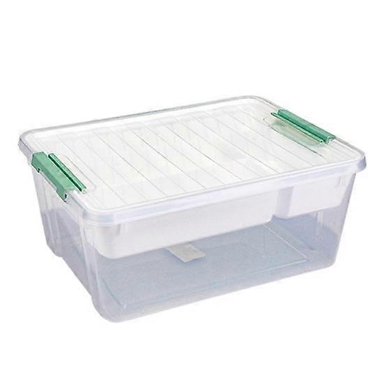 Plastic Storage Box with Divided Tray Large Capacity Transparent Stackable Toy Storage Bin Playroom Container Organizer with Lid