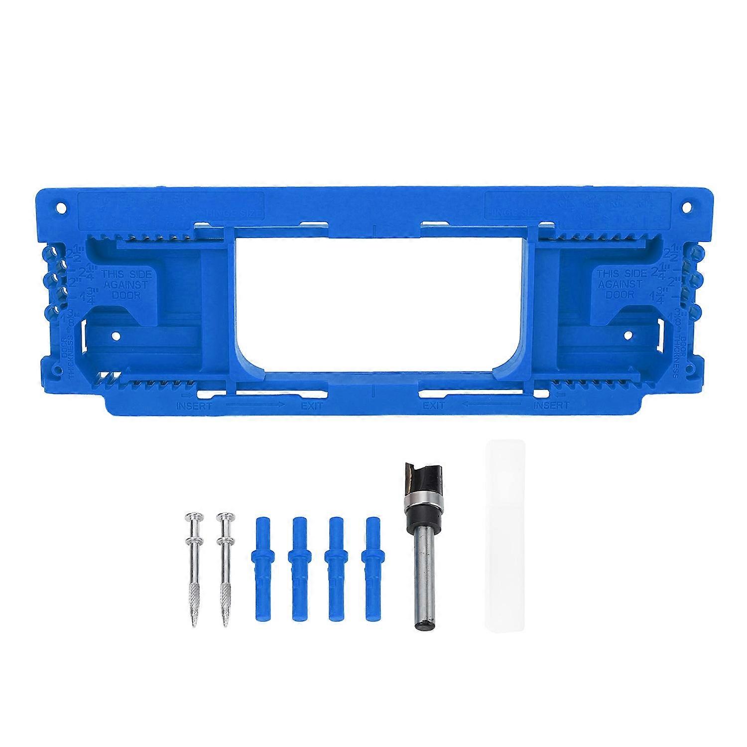 Door Jamb Hinge Jig ABS Blue Color Good Toughness Door Hinge Router Template for Home Decoration