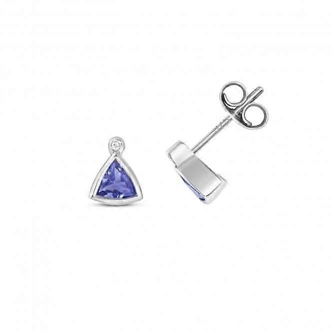 Diamond & Tanzanite Earring Stud Earrings ED406WT