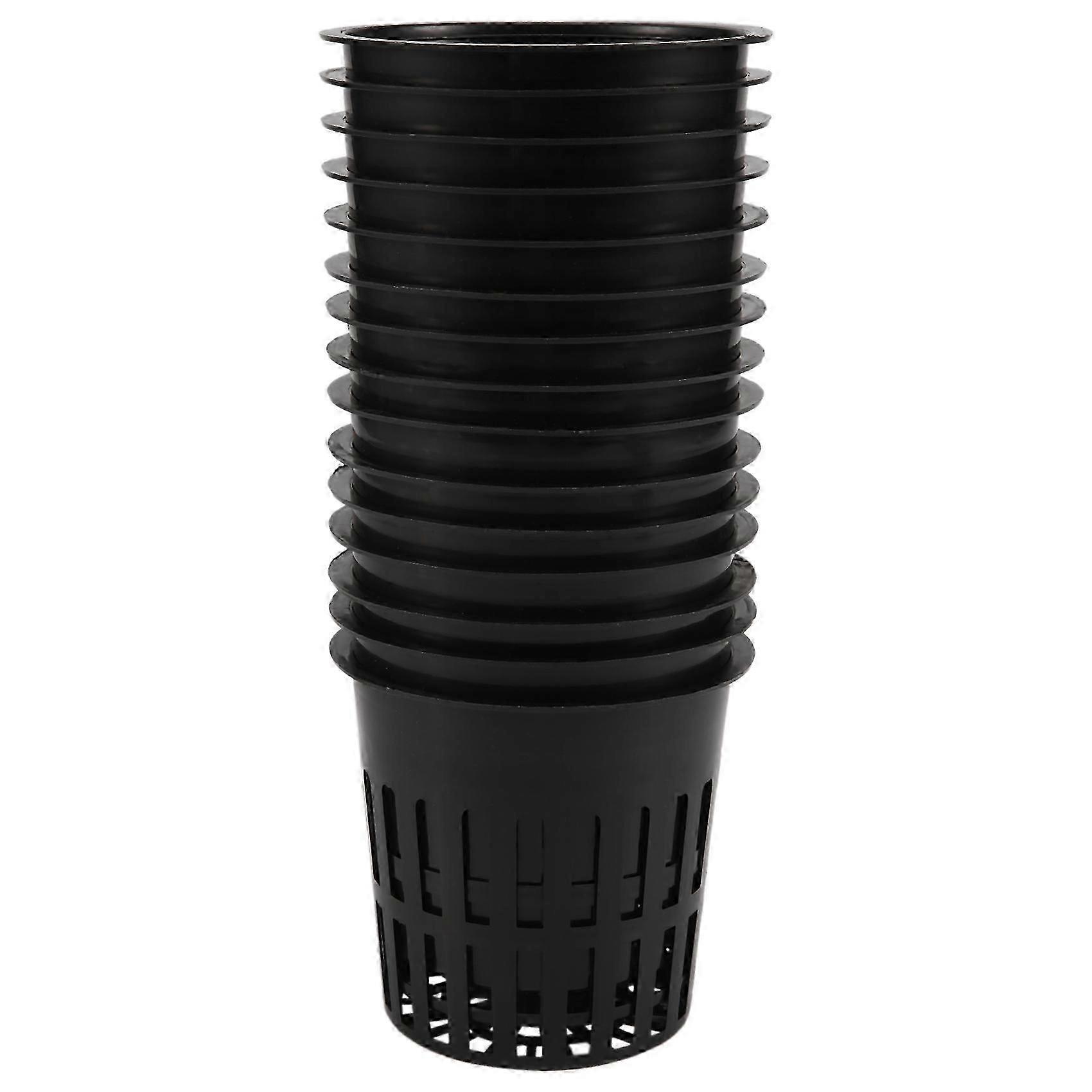 15 Pack 4 Inch Net Cups Slotted Mesh Wide Lip Filter Plant Net Pot Bucket Basket for Hydroponics DS