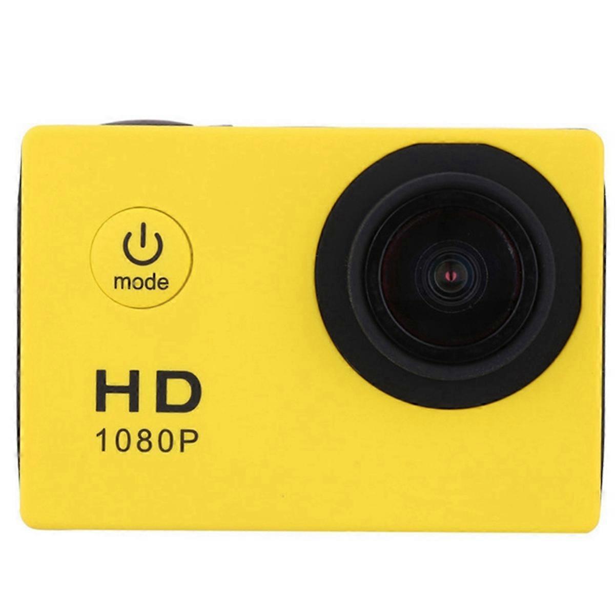 1080P HD Action Camera LCD Screen Waterproof 30m Sports Yellow