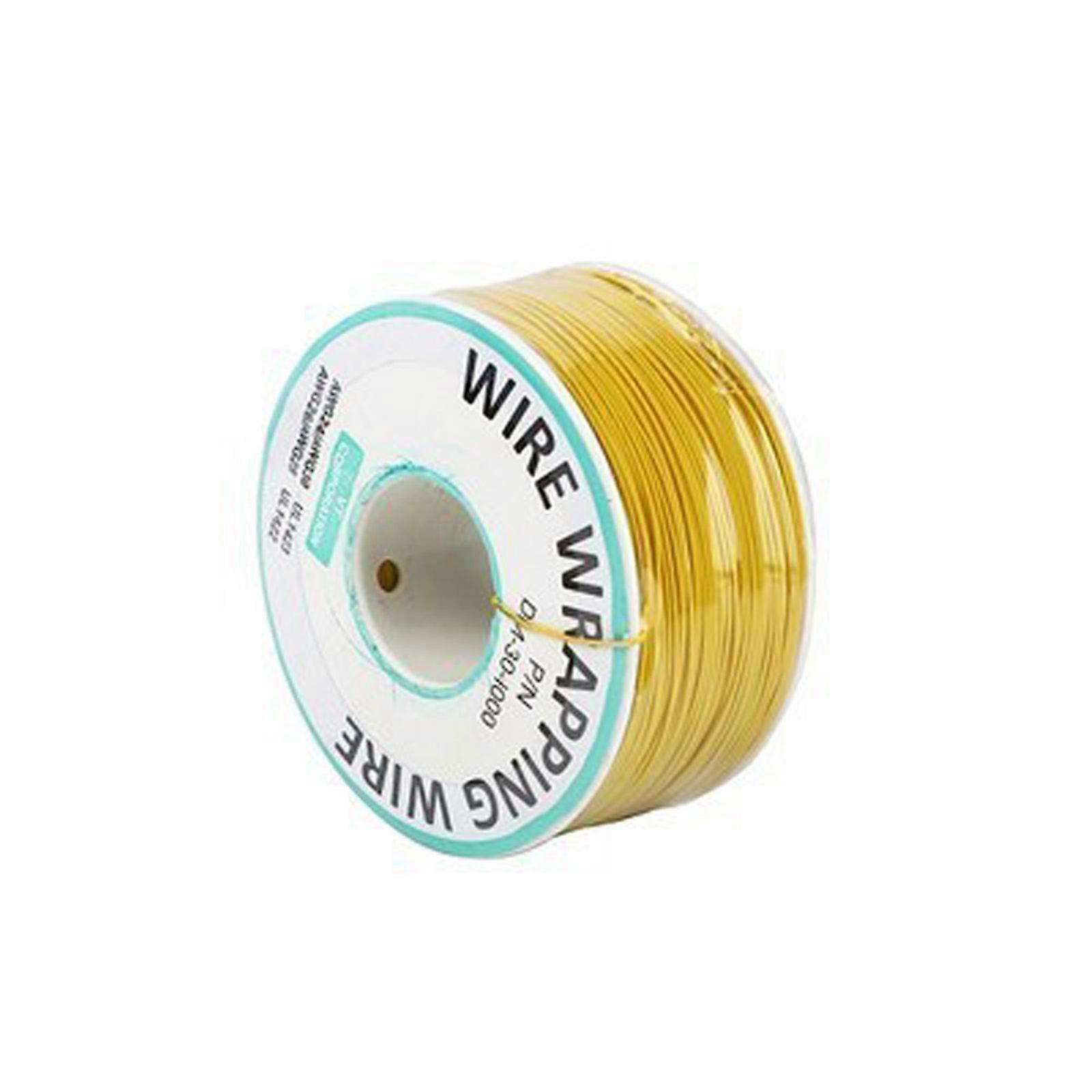 Upgrades 30AWG Wire Wrap Cable Electronic Repair Wire Circuit Board Maintenance Cable Metal for Robots & 3D Printers  Yellow