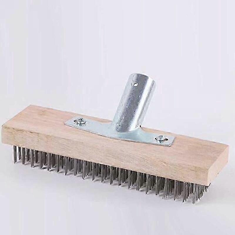 Long handle hard steel wire cleaning brush