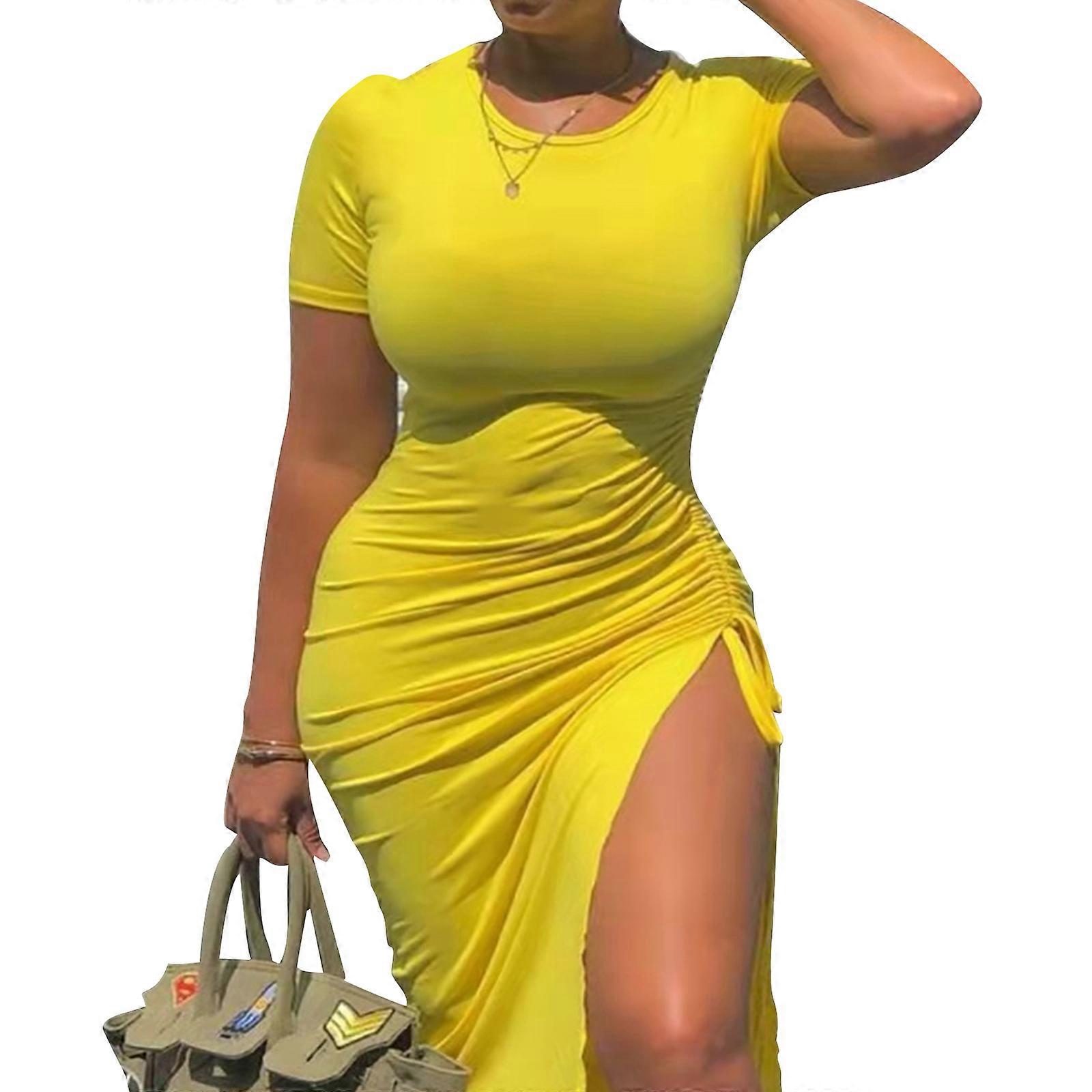 Womens Long Dress A-Line Tunics Sexy Midi Dresses Bodycon Dress