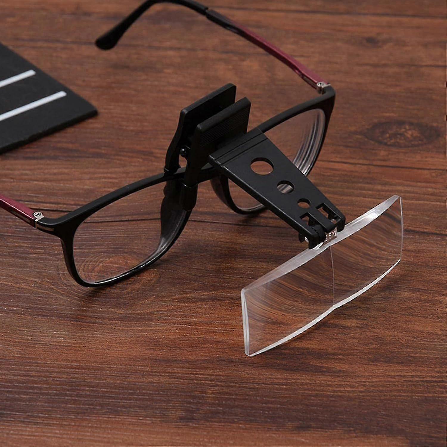 Reading Magnifier (size: 8.5 X 3 Cm), Hands-free Clip-on Magnifier, Clip-on, On Glasses, For Elderly Low