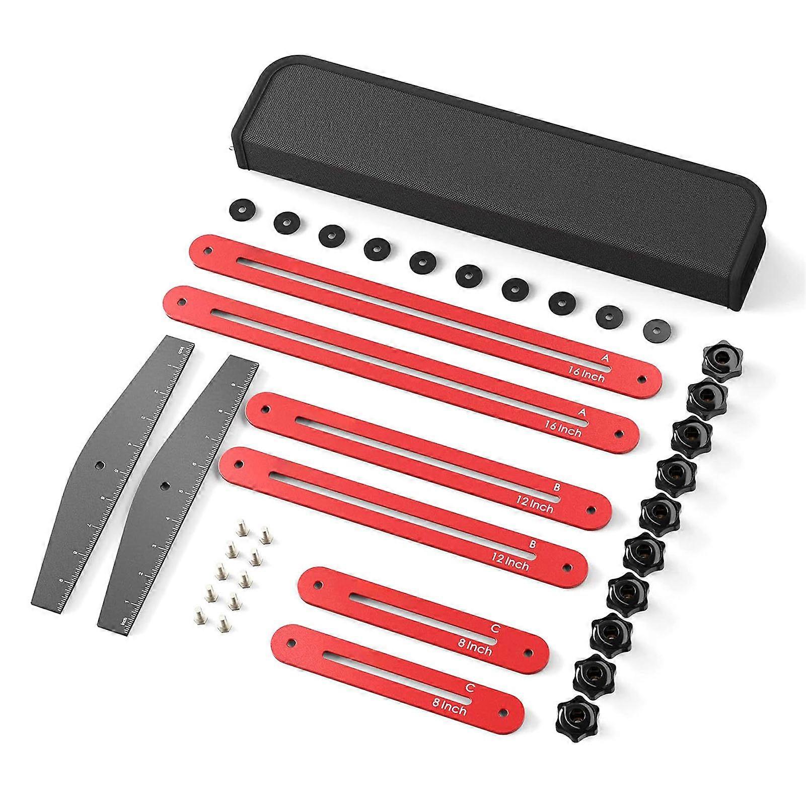 Stair Tread Template Tool Measuring Jig Aluminum Alloy Gauge Adjustable Sliding Installer with Case for Layout Projects