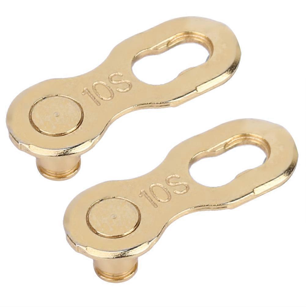 1 Pair Speed Bike Bicycle Chain Link Connector Mountain Bike Joints 10-Speed Chain(Gold)