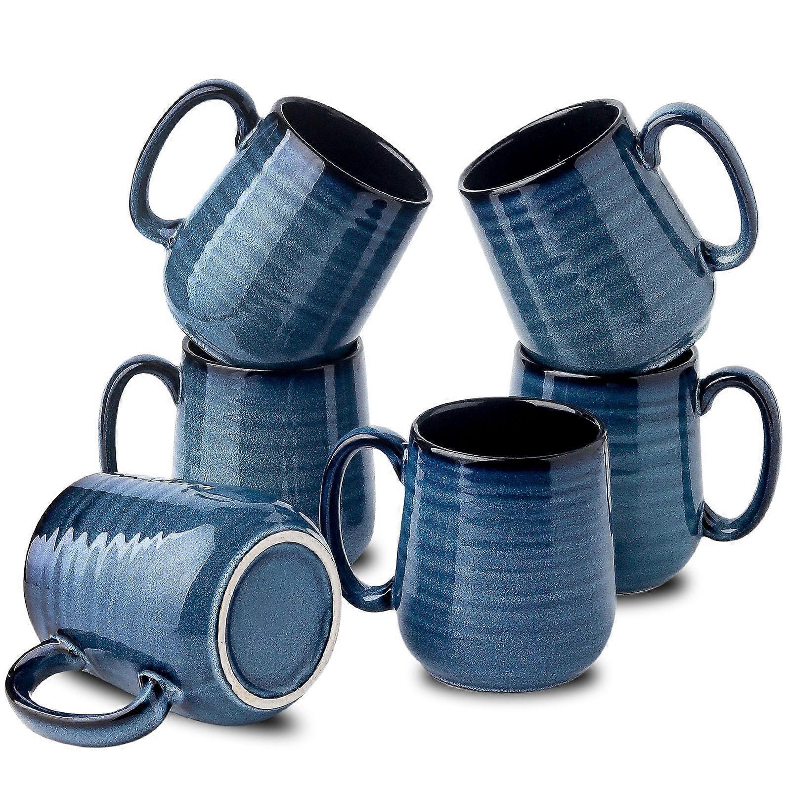Ceramic Coffee Mugs 6-Pack 12 Ounce Capacity For Kitchen Use Or Gift
