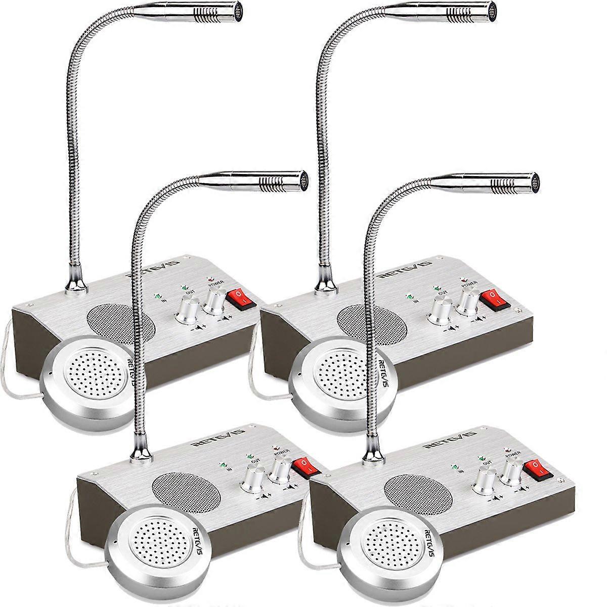 4 Pack High Power Window Speaker System for Bank, Commercial Use, Weather-Resistant, 60W Peak Power, Clear Sound Quality