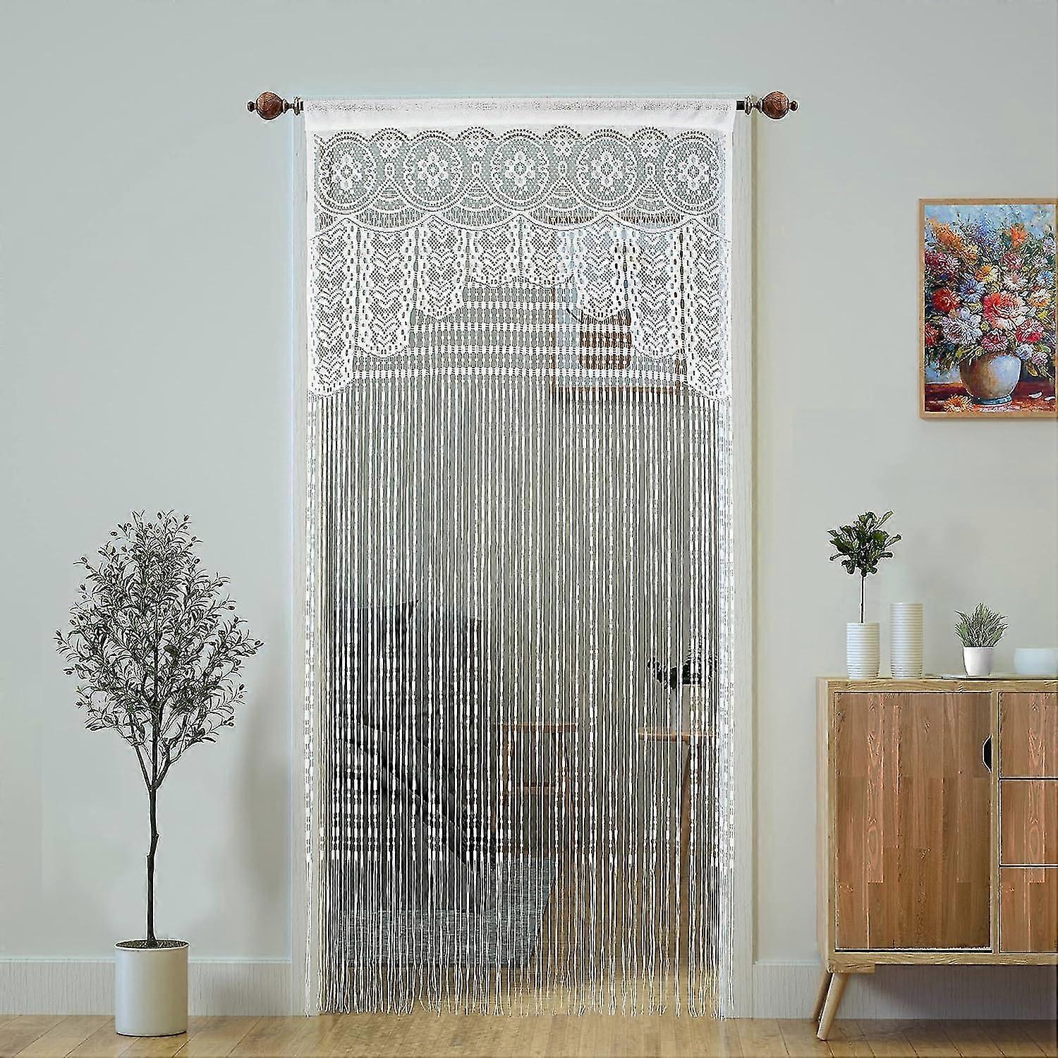 2 st Macrame Lace Door String Curtain För Dörröppningar, Rumsavdelare Dörröppning Hippie Fönsterpanel Rumsavdelare Väggskåp Gardiner För Sovrum Garderobsdörr