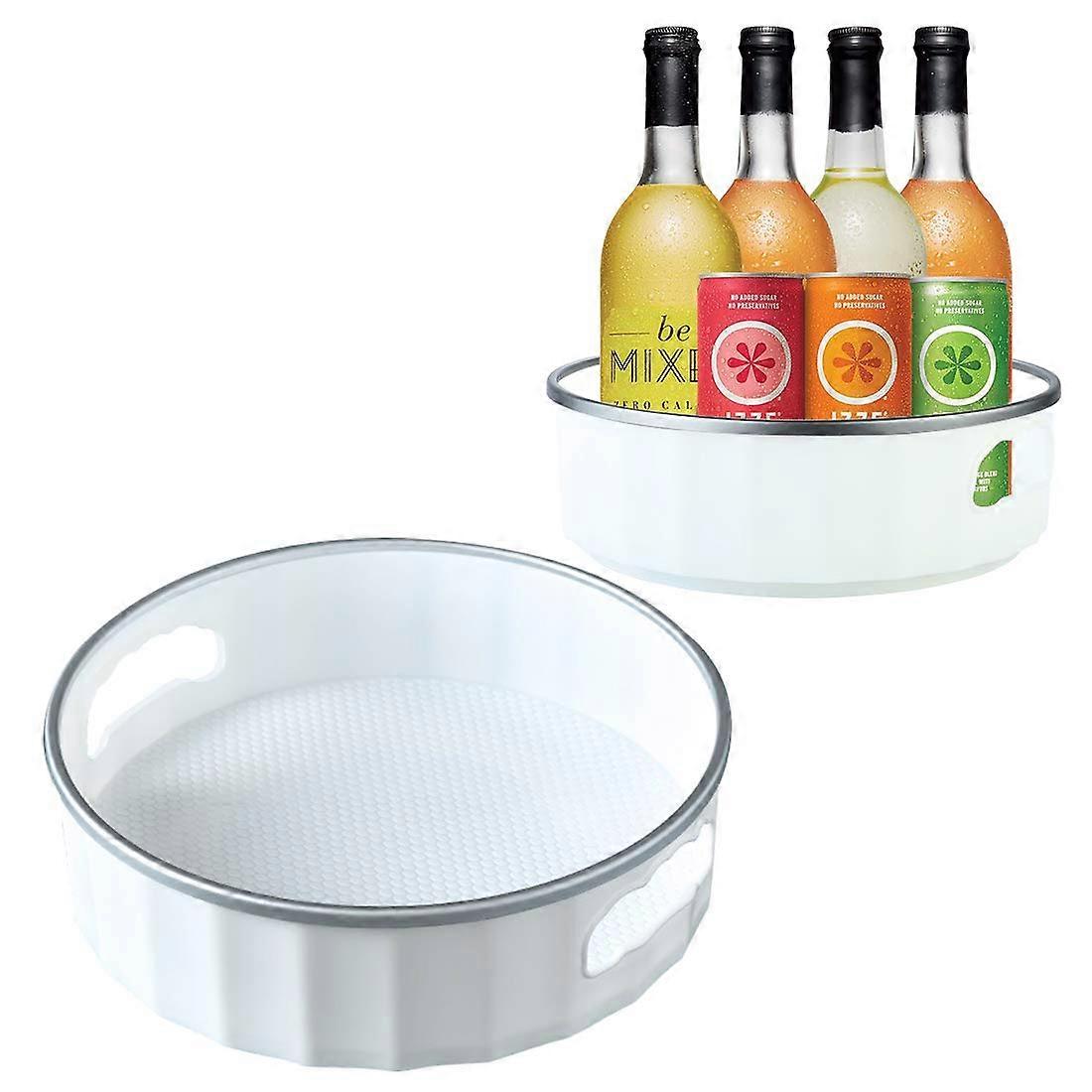 2 Pack Multifunctional Plastic Lazy Susan Turntable for Kitchen Cabinet Countertop