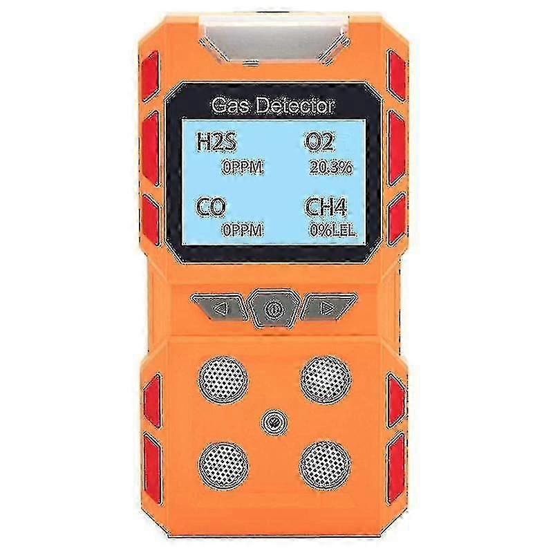 Portable 4 Gas Detector, Sound Light Vibration Rechargeable Lcd Screen