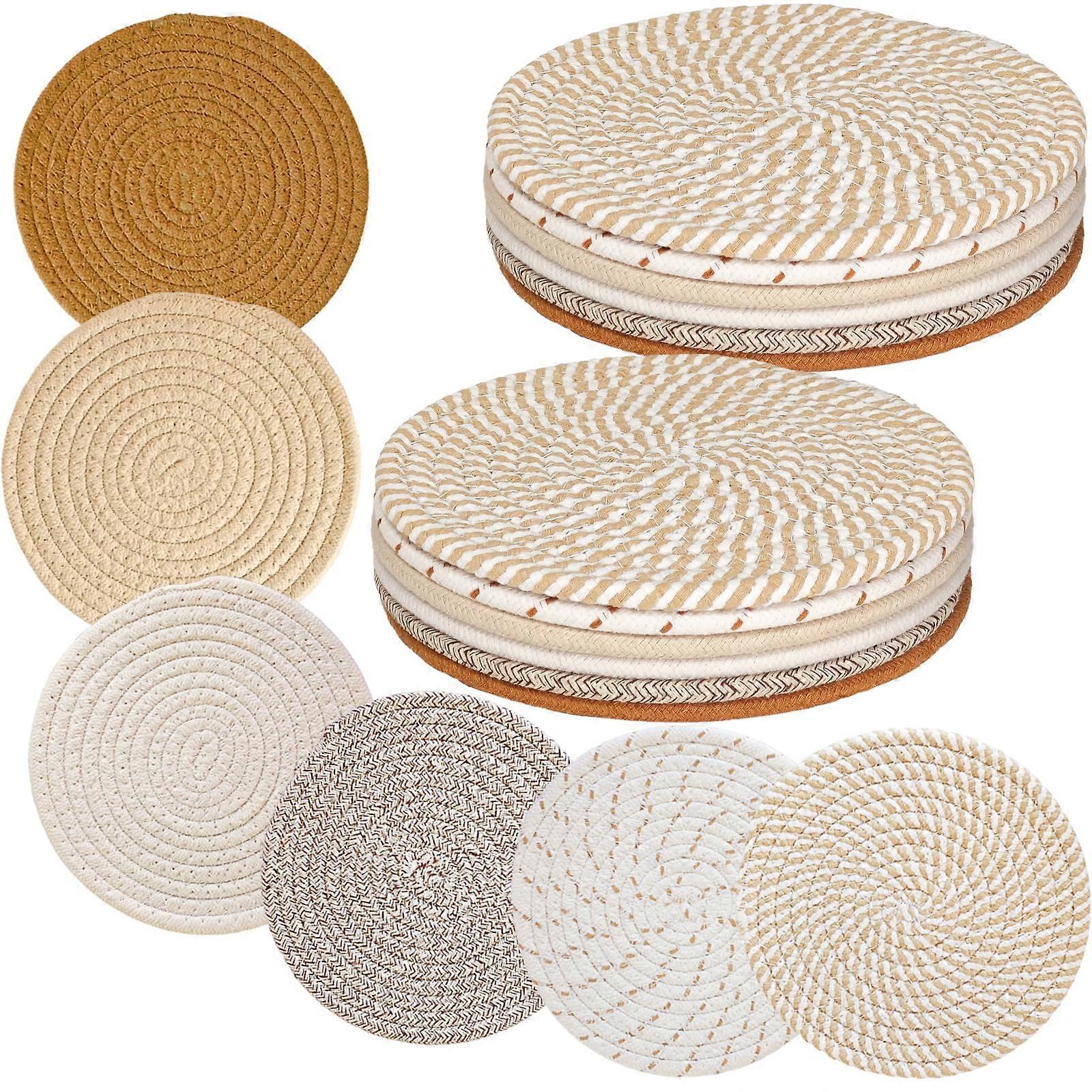 12 Pieces Heat Resistant Trivet Mats for Kitchen Counter 8 Inch