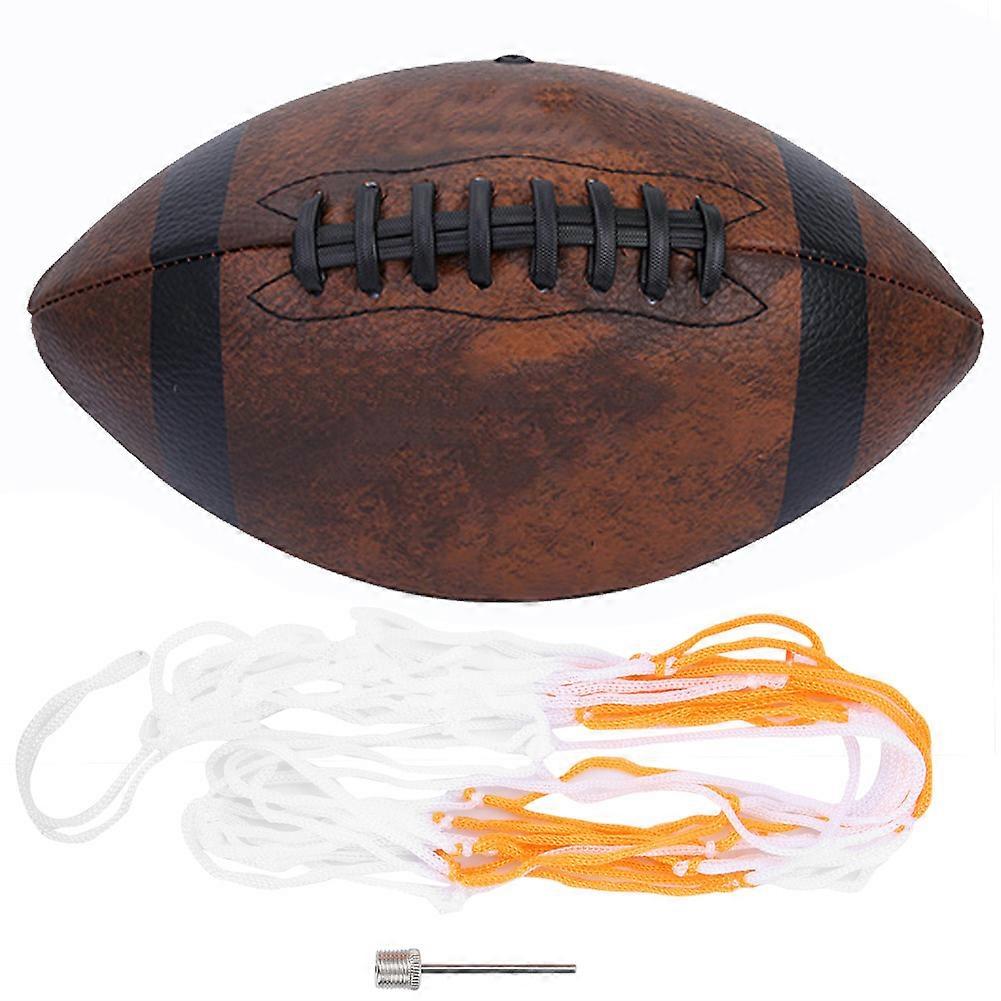 Λαστιχένιο μέγεθος 6 ράγκμπι αμερικανικό ποδόσφαιρο κατάρτισης εξάσκησης αξεσουάρ για εσωτερικό/εξωτερικό (καφέ)