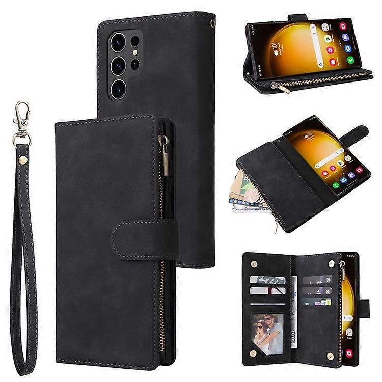 Compatible For Samsung Galaxy S24 Ultra Cell Phone Case Multiple Card Slots PU Leather Protection Cover
