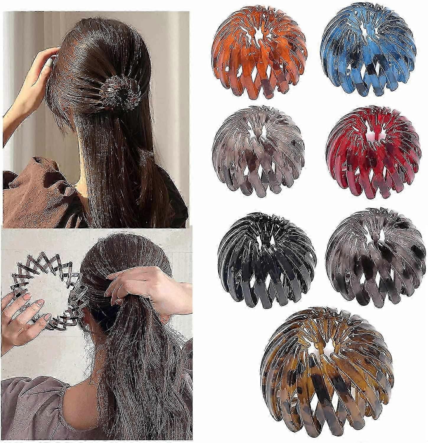 "Pack de 7 nid d'oiseau en forme de pinces à cheveux Griffe à cheveux, queue de cheval épingle à cheveux curling Mode Oiseau pour femmes Expandi