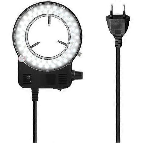 Body Electro-Optical Microscope LED Ring Light Microscope Light Source Adjustable Brightness Spot White Ring Light Black EU 220V