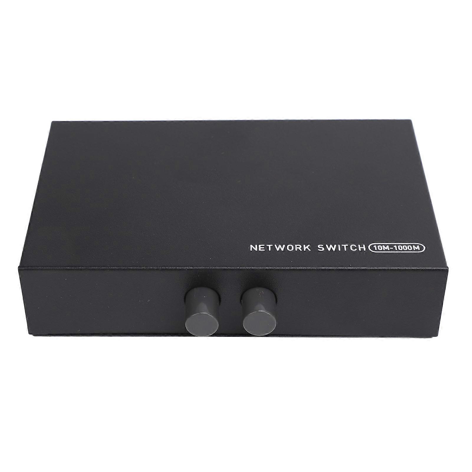 RJ45 2 in 1 Or 1 in 2 Out 100M 1000M Ethernet Network Switch Splitter Selector Hub for Home Black