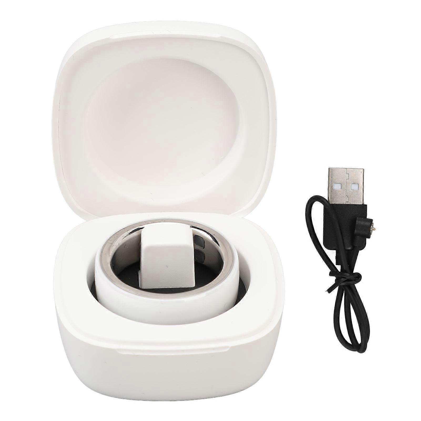 Smart Sleep Monitoring Step Counting Health Fitness Tracker Ring Bluetooth Waterproof with Charging Case Size 20