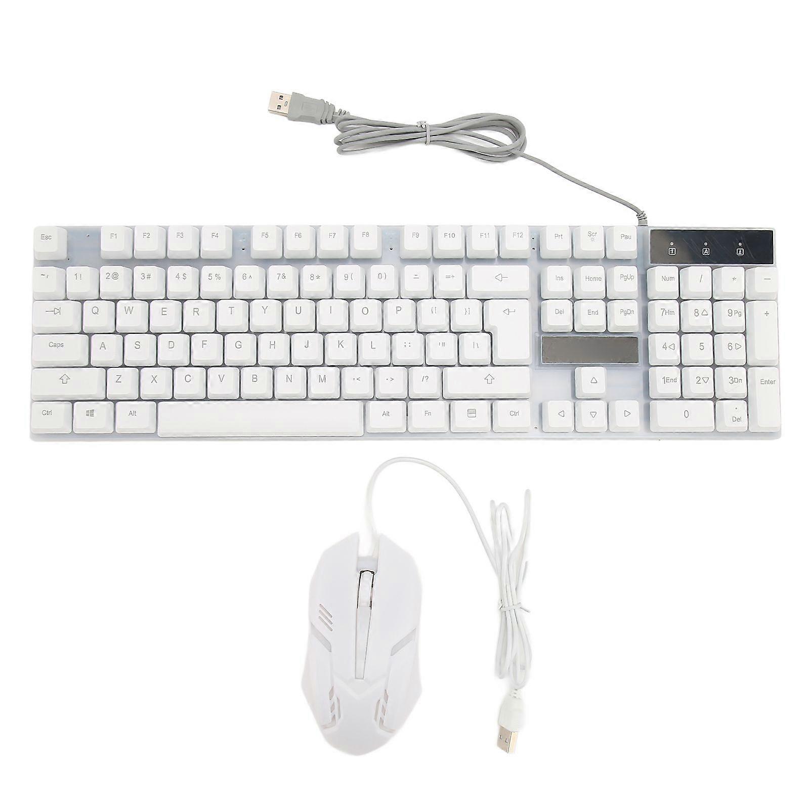 SQCLV Keyboard and Mouse Combo 104 Keys RGB Backlit USB Wired Connection Keyboard Mouse Set for Home Gaming Office