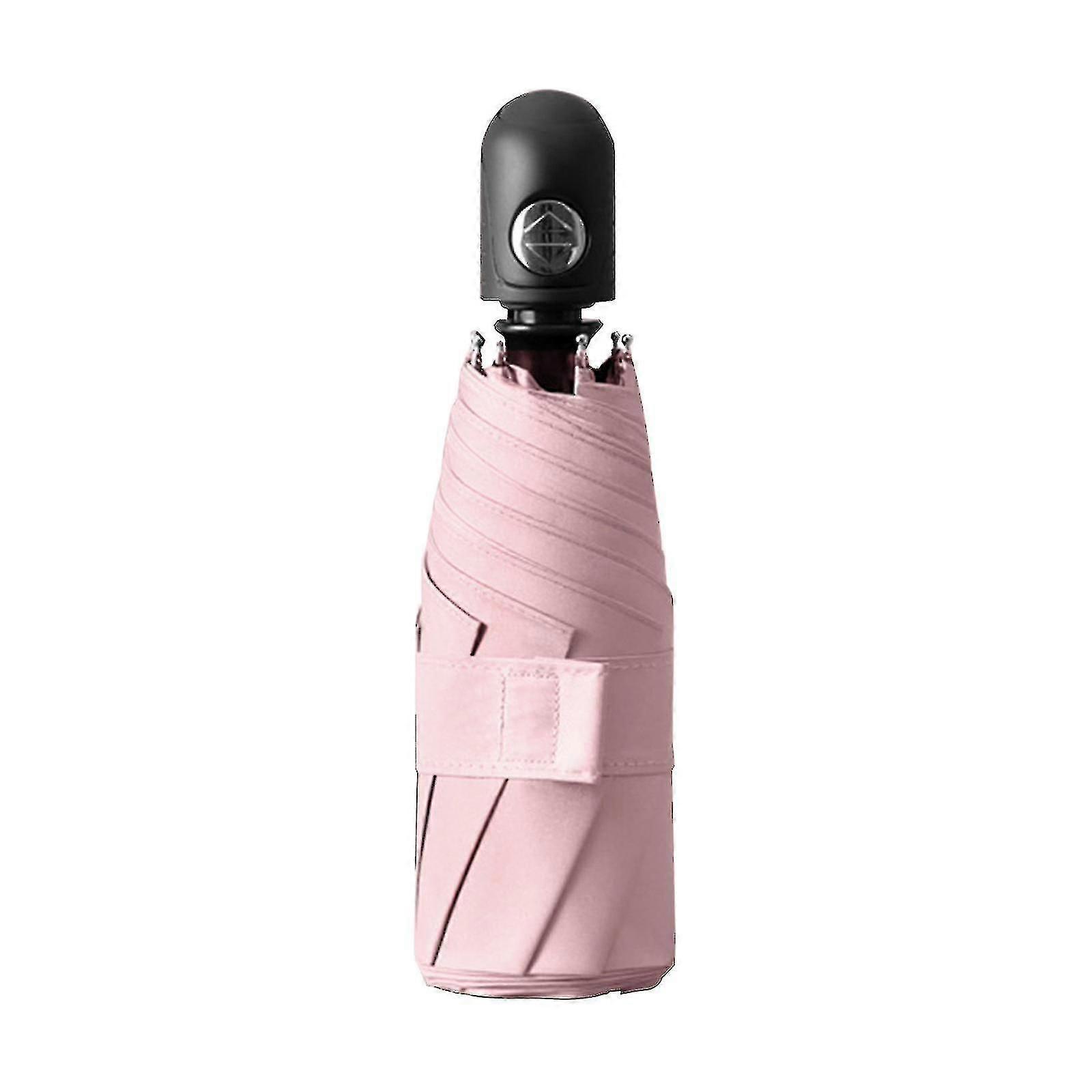 Pink Compact Automatic Umbrella With Uv Protection And Waterproof Coating