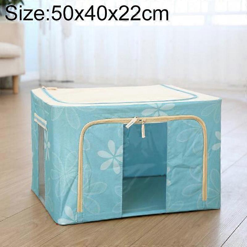 Folding Storage Box Non Woven Fabric With Zipper Moisture-proof Clothes Storage Box 44L 50x40x22cm