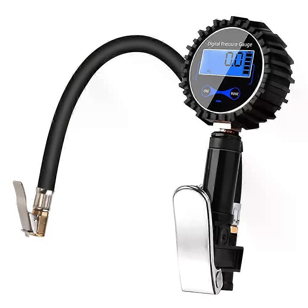 con Aluminum Alloy Air Line Clip-on Tyre Pump Inflation Monitoring Manometer LCD Digital Universal Tire Pressure Inflator Gauge