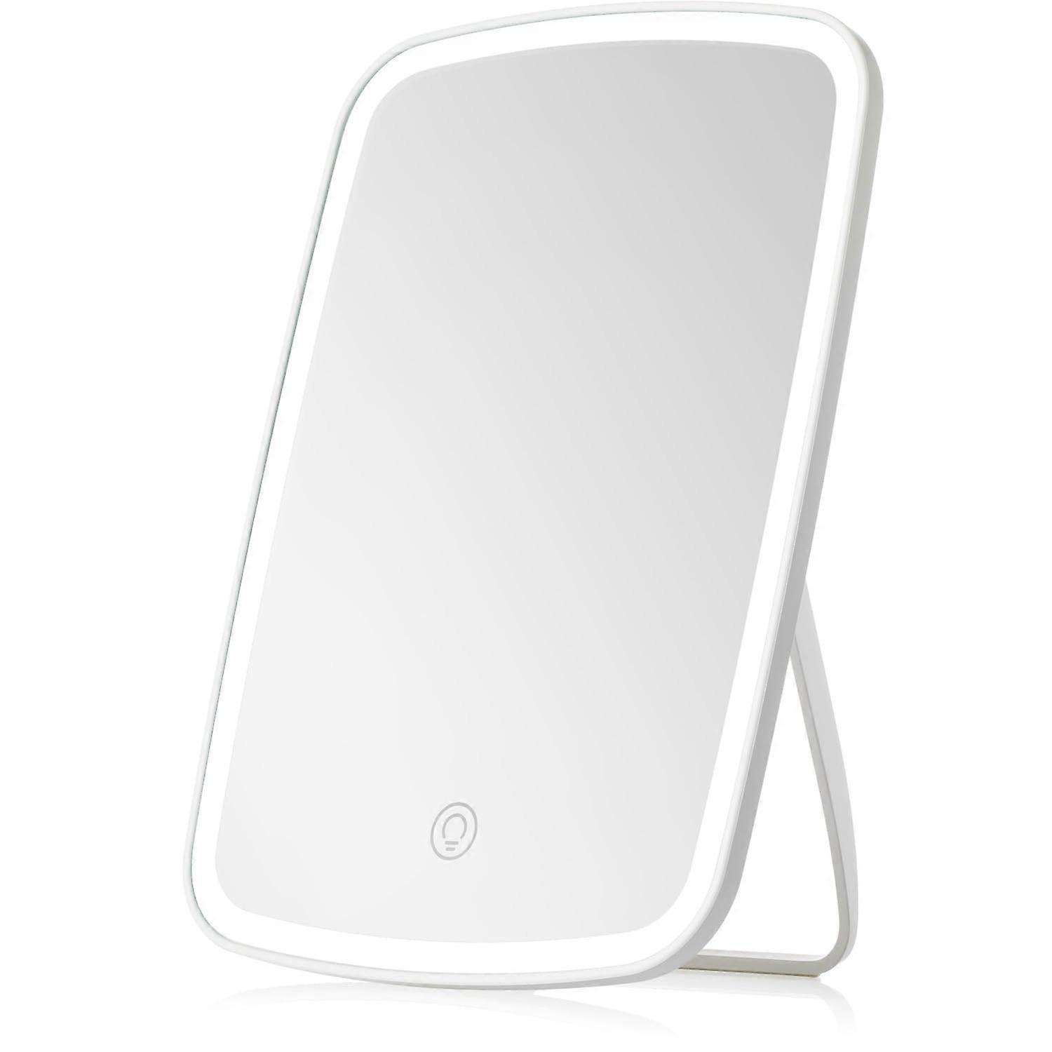 Rechargeable Makeup Mirror with Lights, Travel Lighted Vanity Mirror, Dimmable Touch Screen Tabletop LED Make up Mirror