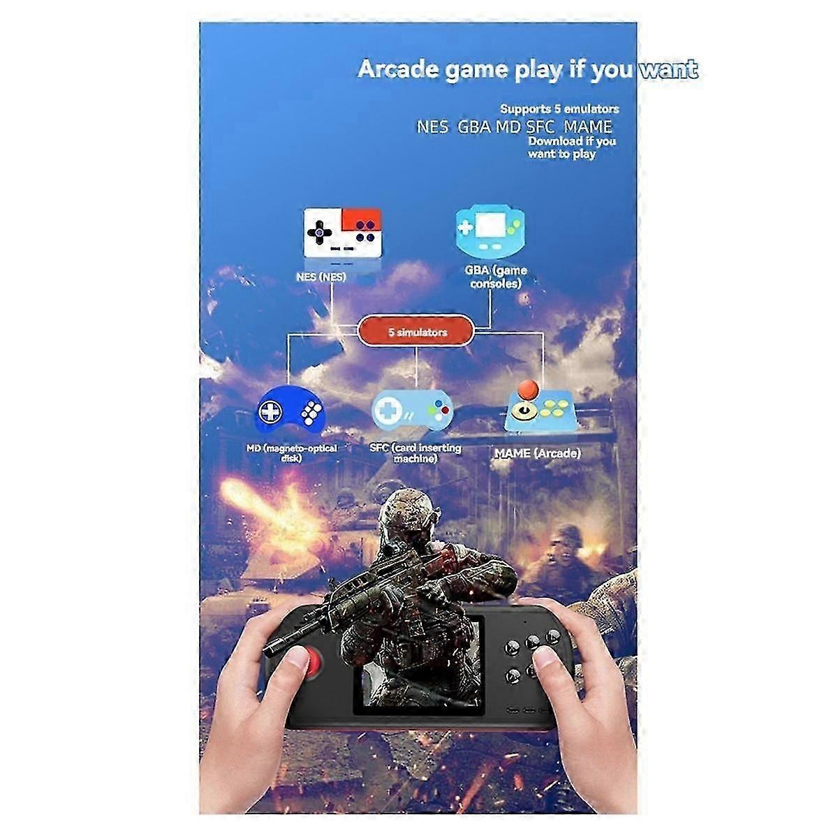 3.5 Inch D22 Handheld Game Console HD Large Screen Classic Arcade Support Simulator Portable Game Console B