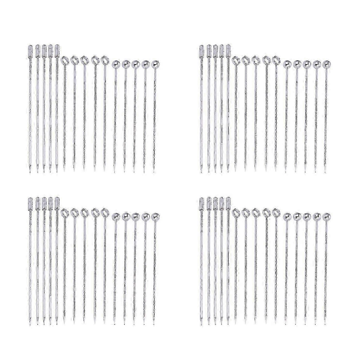 60x RVS Cocktail Plectrums Martini Picks Set -JA