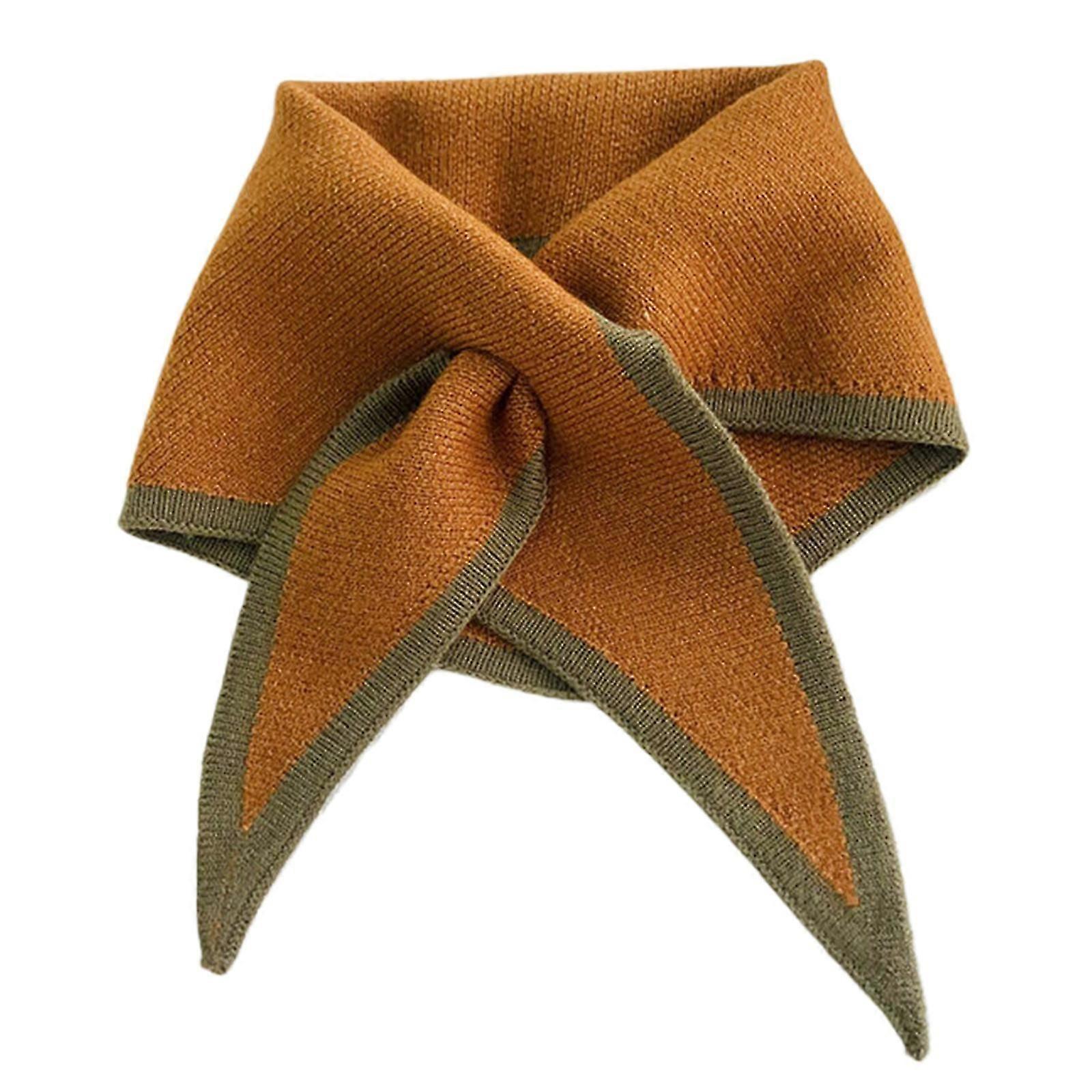 Écharpe à col en laine Femmes Pour Triangle Écharpes Pour Femmes Automne Hiver Laine Semblable Tricoté Simple Femmes Doux Coréen Pour Tria