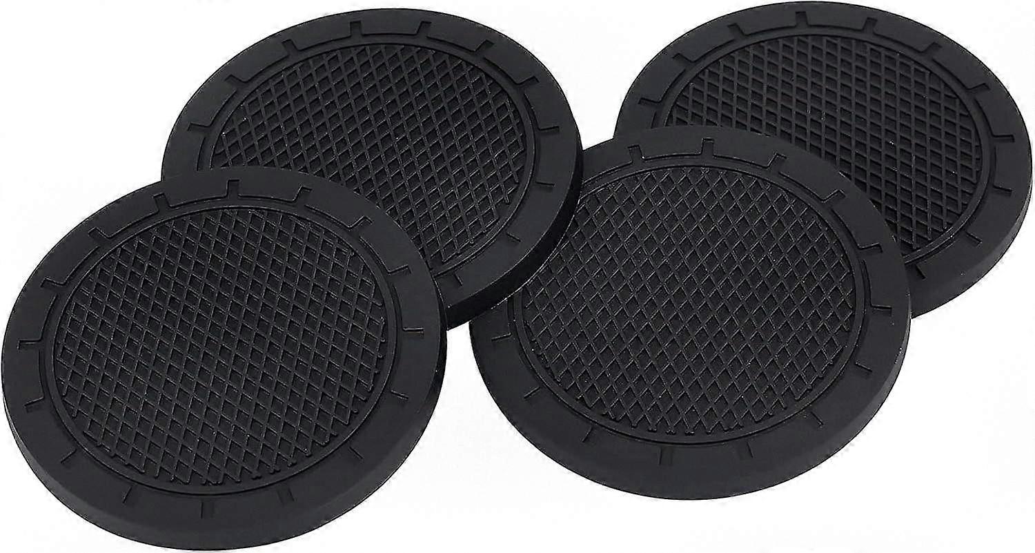 Set of 4 Black Car Coasters for Cup Holders