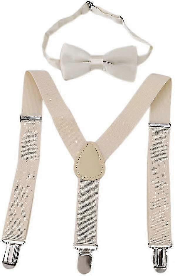Lapset Pojat Tytöt Henkselit Elastinen Säädettävät hammasraudat Clip-on bow tie setillä