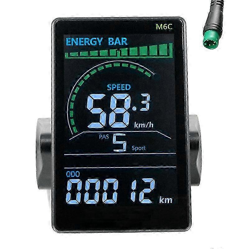 LCD Display Meter for M6C Electric Bikes Compatible with 24V-60V Systems (5PIN Interface)