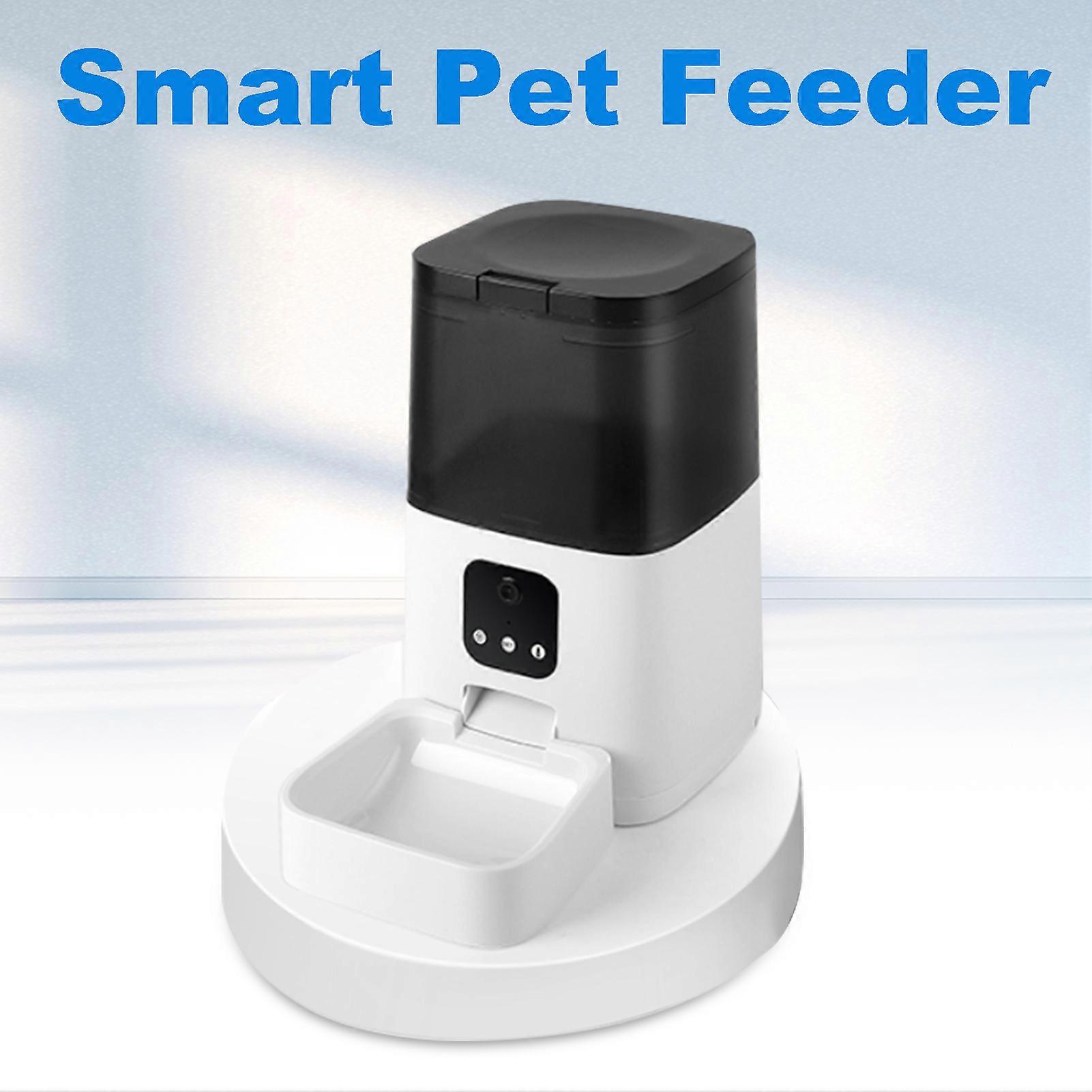 Automatic Pet Feeder with Camera Timed Dosing 4L Dry Food Dispenser Dual Power Supply App Remote Feeding for Cats and Dogs