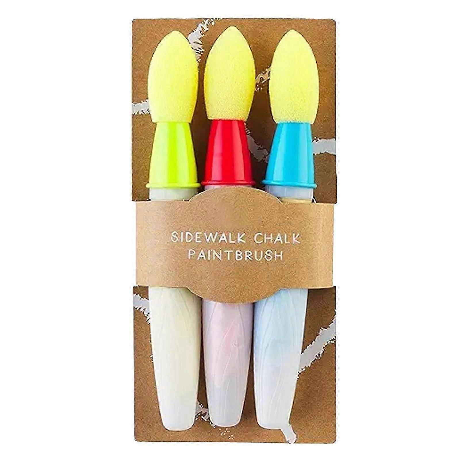 3 Pack Sidewalk Chalk Paint Brushes Refillable And Washable For Endless Creative Fun Red green blue