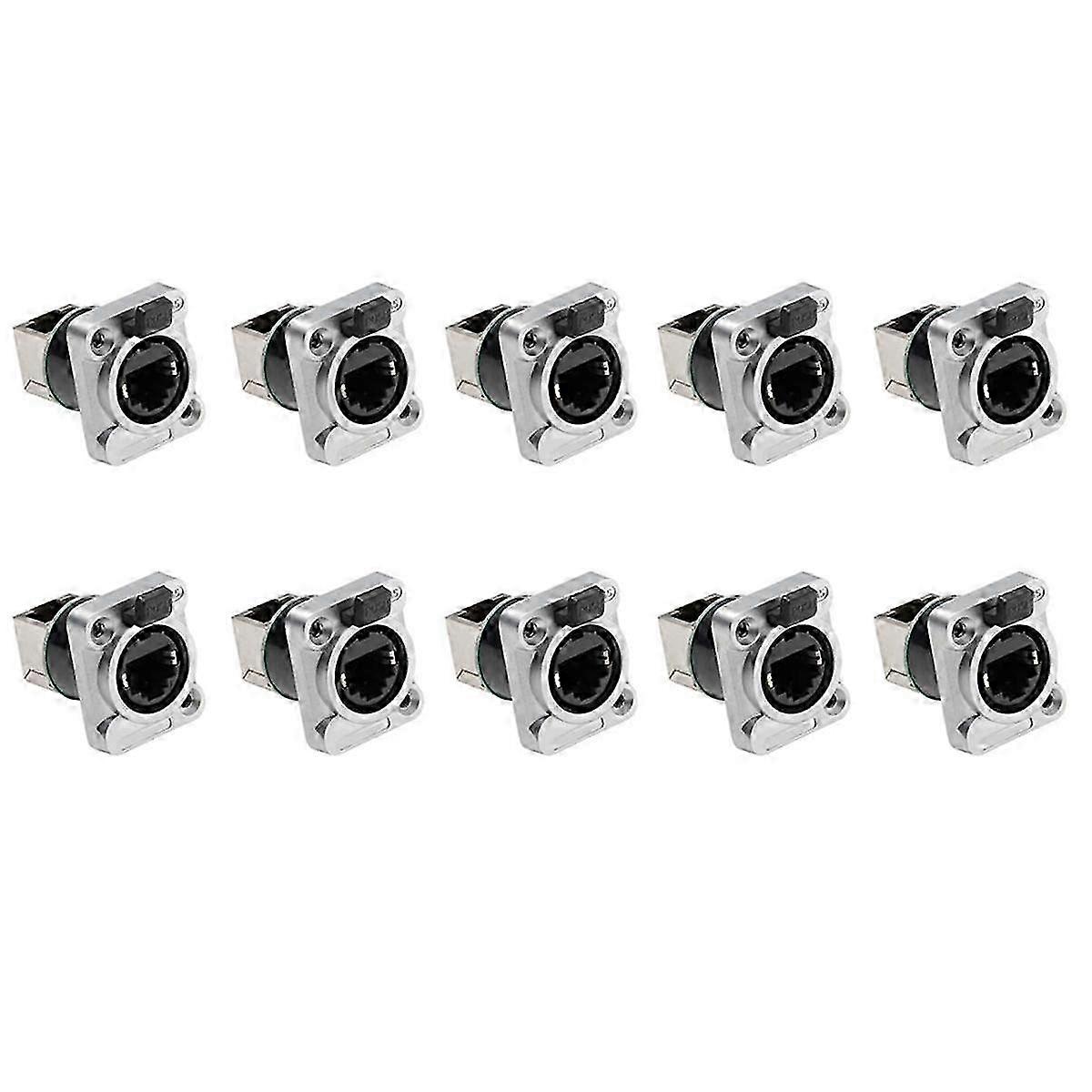 10PCS Ethernet Rj45 Chassis Socket NE8FDP Ethernet Pass Through Connector IP65 Waterproof E