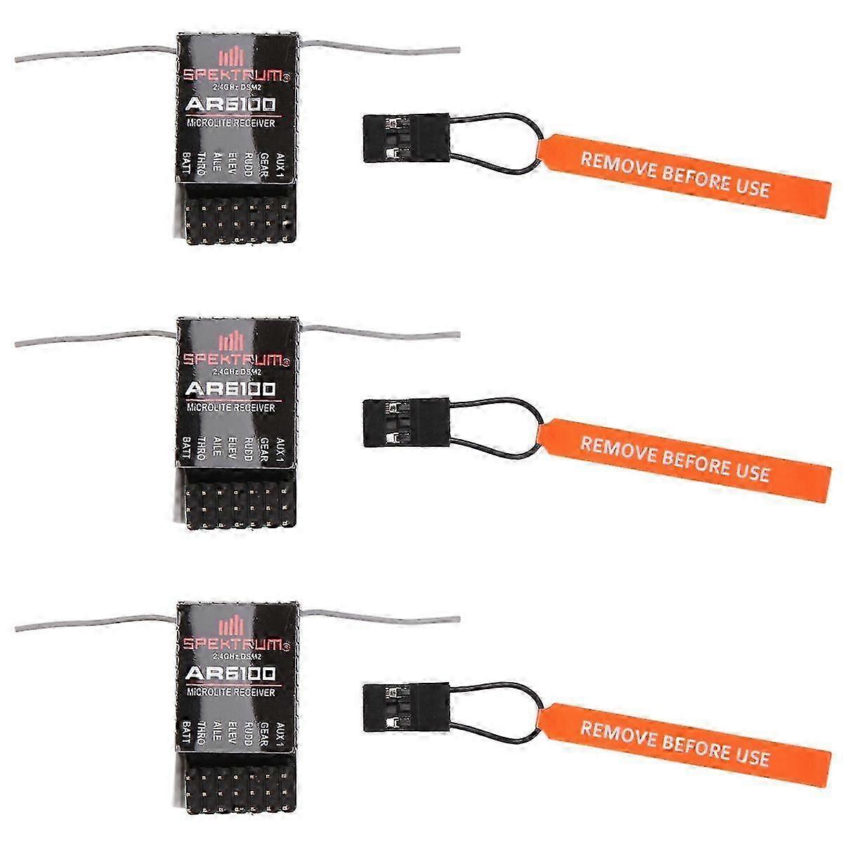 3X AR6100 DSM2 RC Receiver 2.4GHz 6 Channel 6CH for JR DX6I DX7 DX8 DSX6 DSX7 of Helicopters Airpla