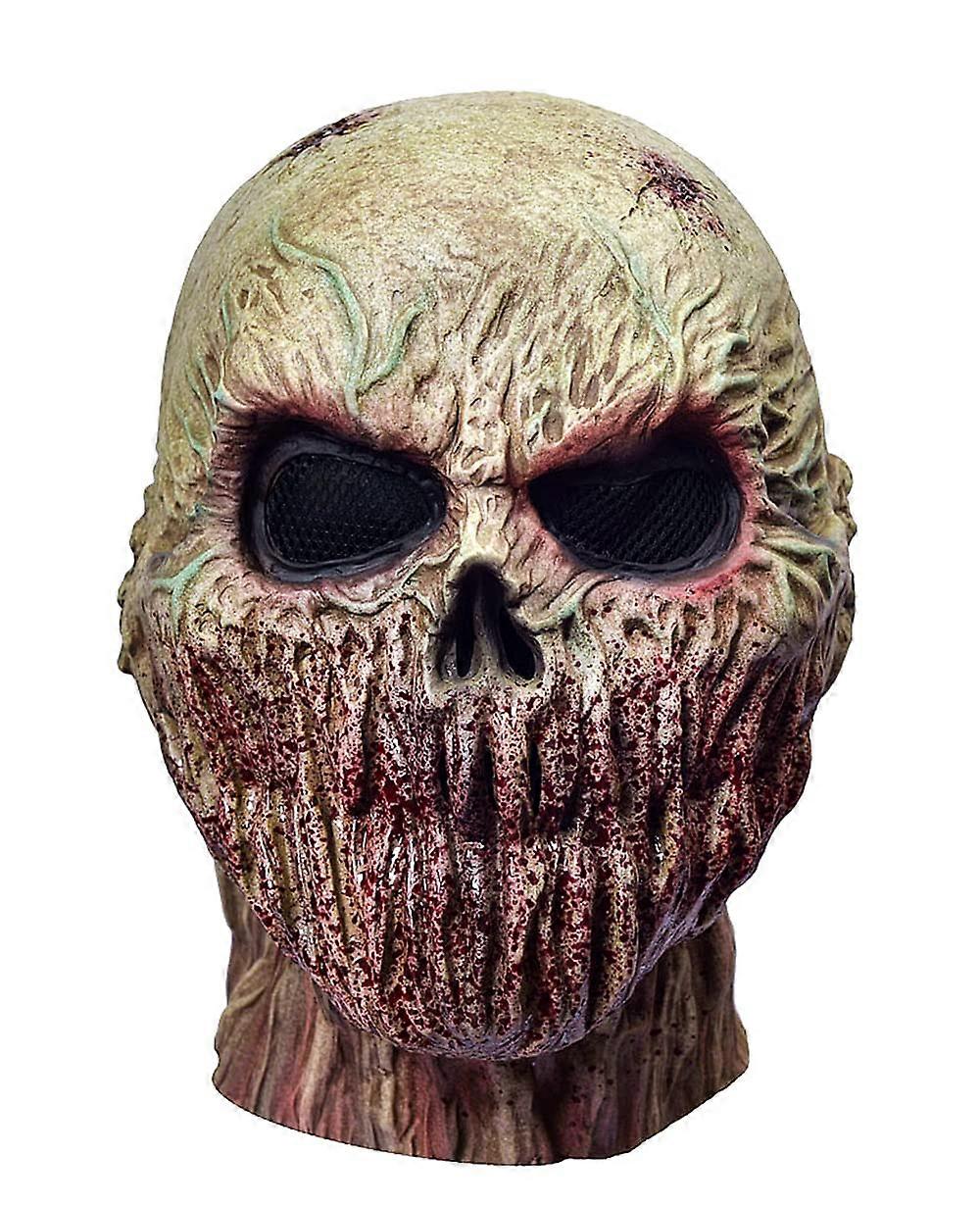 Zombie Mask Full Head Latex Creepy Old Man Costume for Halloween Parties, Realistic Design, One Size Fits Most