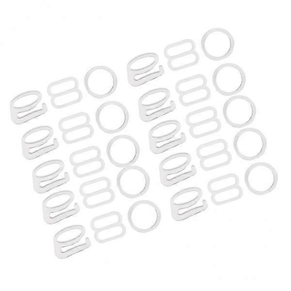 3x 10 Sets Nylon Bra Strap Clip Hook Slider O