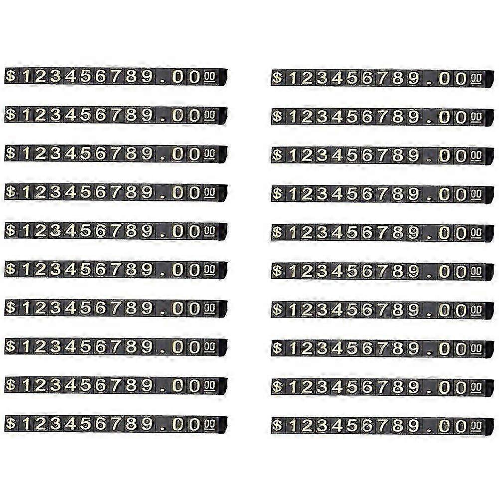 20 Sets Display Square Adjustable Tag for Display Counter Stand Number Block Kit S