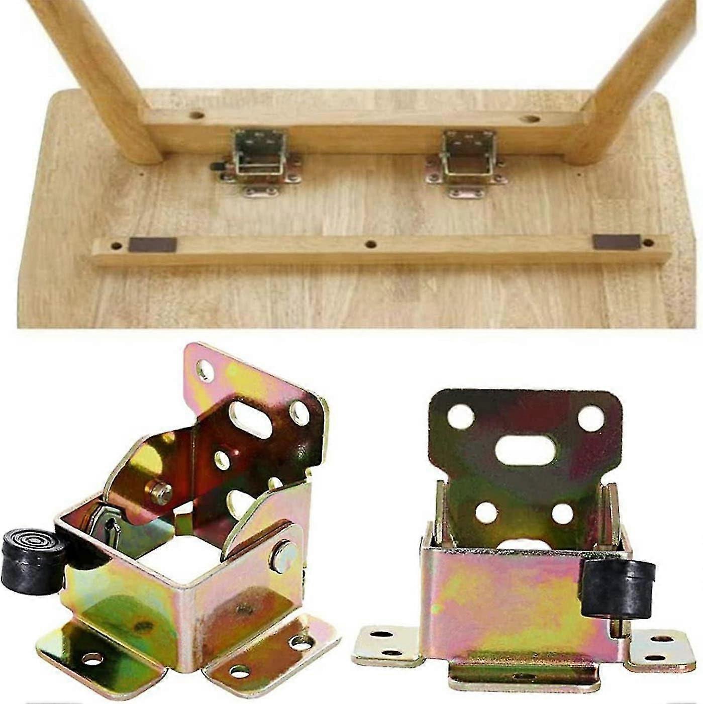 Folding Table Leg, 2pcs Self-locking Hinges, Folding Table Leg Hinge, 90 Degree Self-locking Folding (PrettyJ)