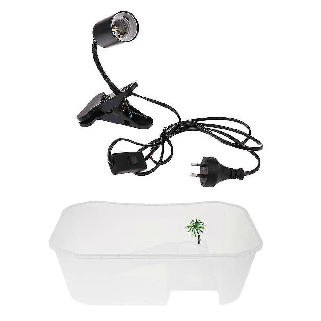 Set Reptile Vivarium Tank With Basking Lamp For Terrapin