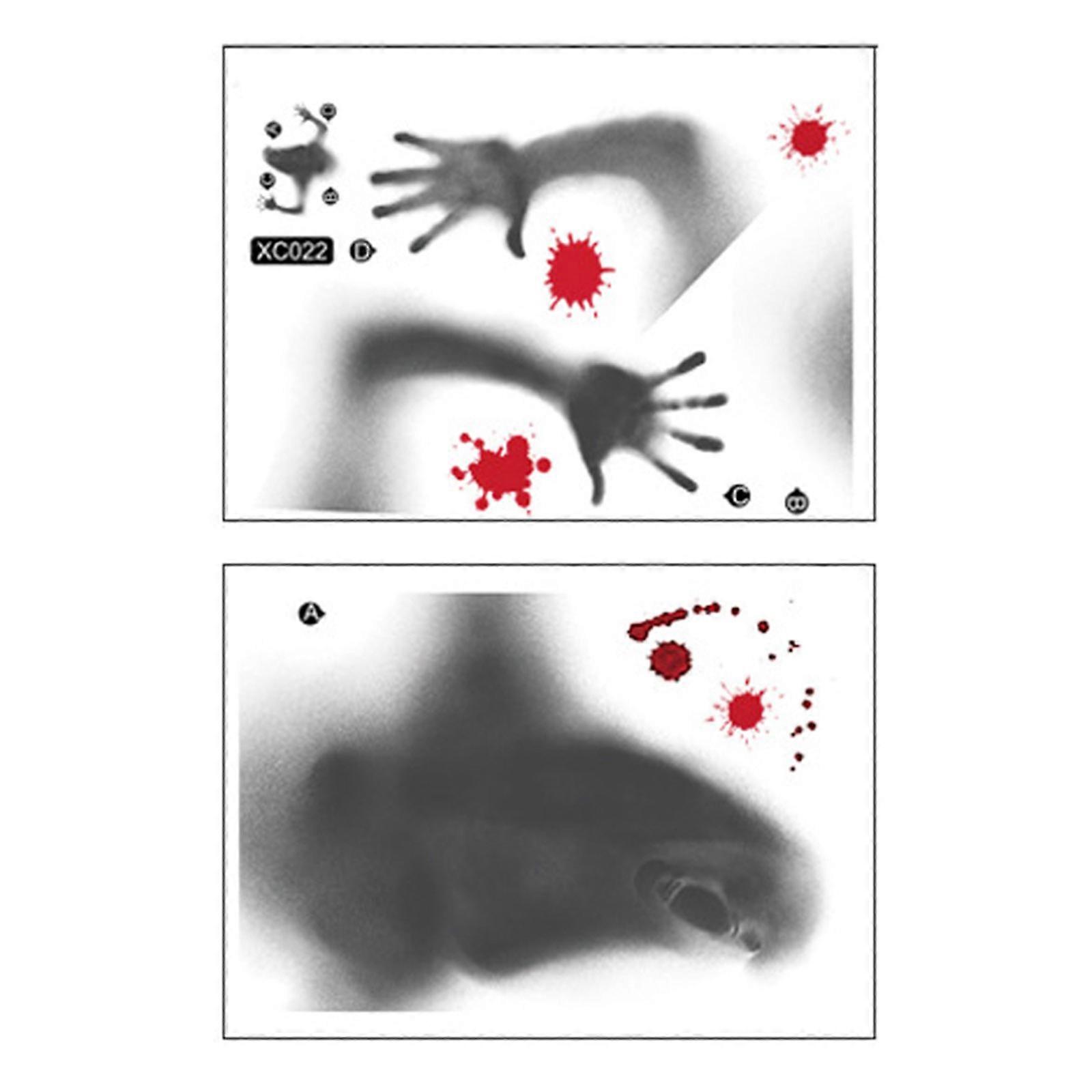 Halloween Window Clings Horrible Bloody Decals for Window Glass Haunted Room Zombie Party Decoration Reusable Decoration