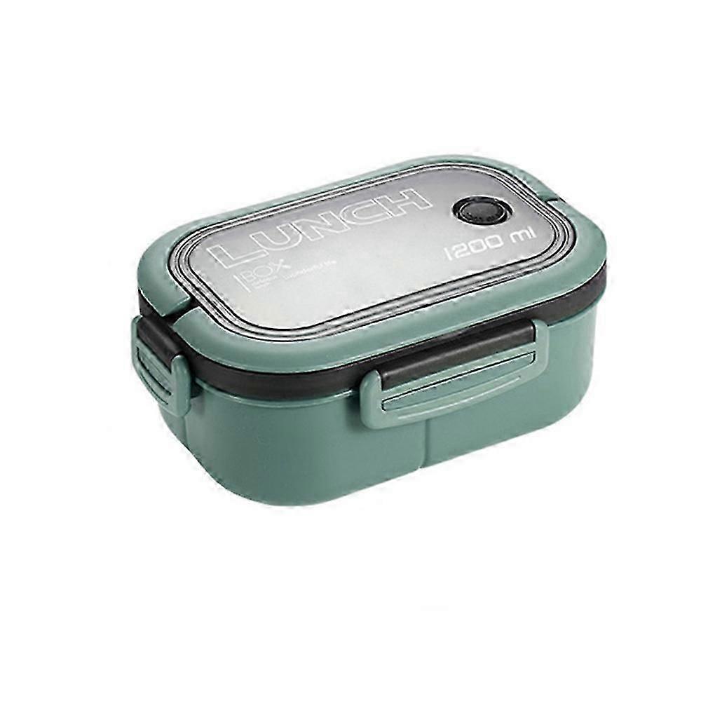 Plastic Lunch Box With Spoon Fork Student Office Microwave Oven Bento Boxes Double Layer Fresh-keeping Food Container Tableware