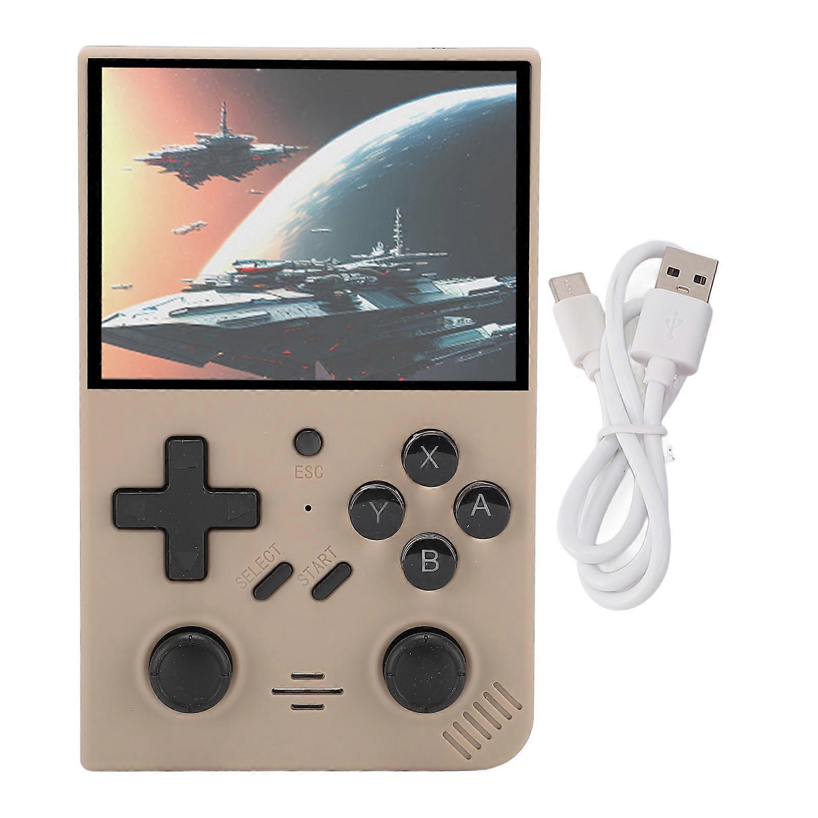 Retro Handheld Game Console with 3.5" IPS Screen, Dual 3D Joysticks, 64GB, Grey