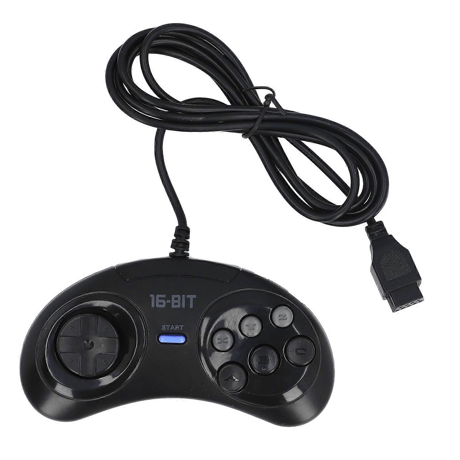 16 Bit 9 Pin Game Controller for Sega Genesis Plug and Play Ergonomic Small Gamepad with Responsive Buttons