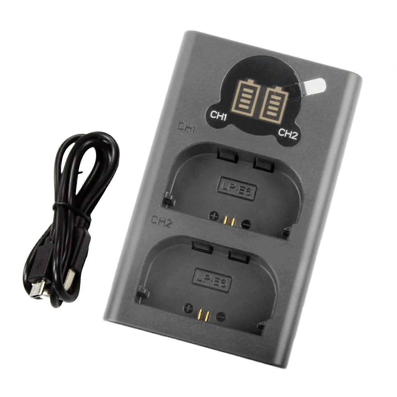 Dual USB Camera Battery Charger Dual Battery Charging Micro Type-c Fast Charging