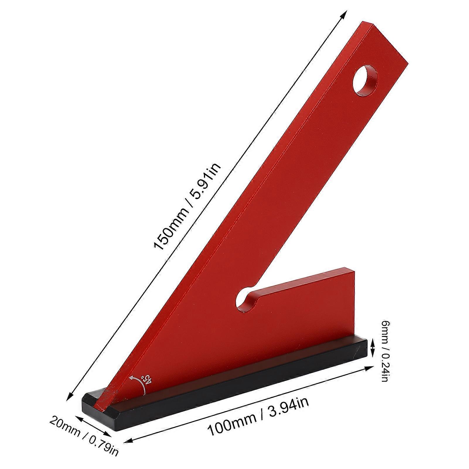 45° Machinist Engineer Square Angle Ruler Aluminum Alloy Measuring Gauging Tool with Base 