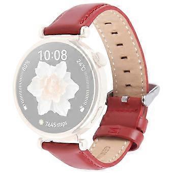 För Garmin Lily 2 Active / Lily 2 Handledsrem 14mm Top Layer Cowhide Läder Klockband - Röd